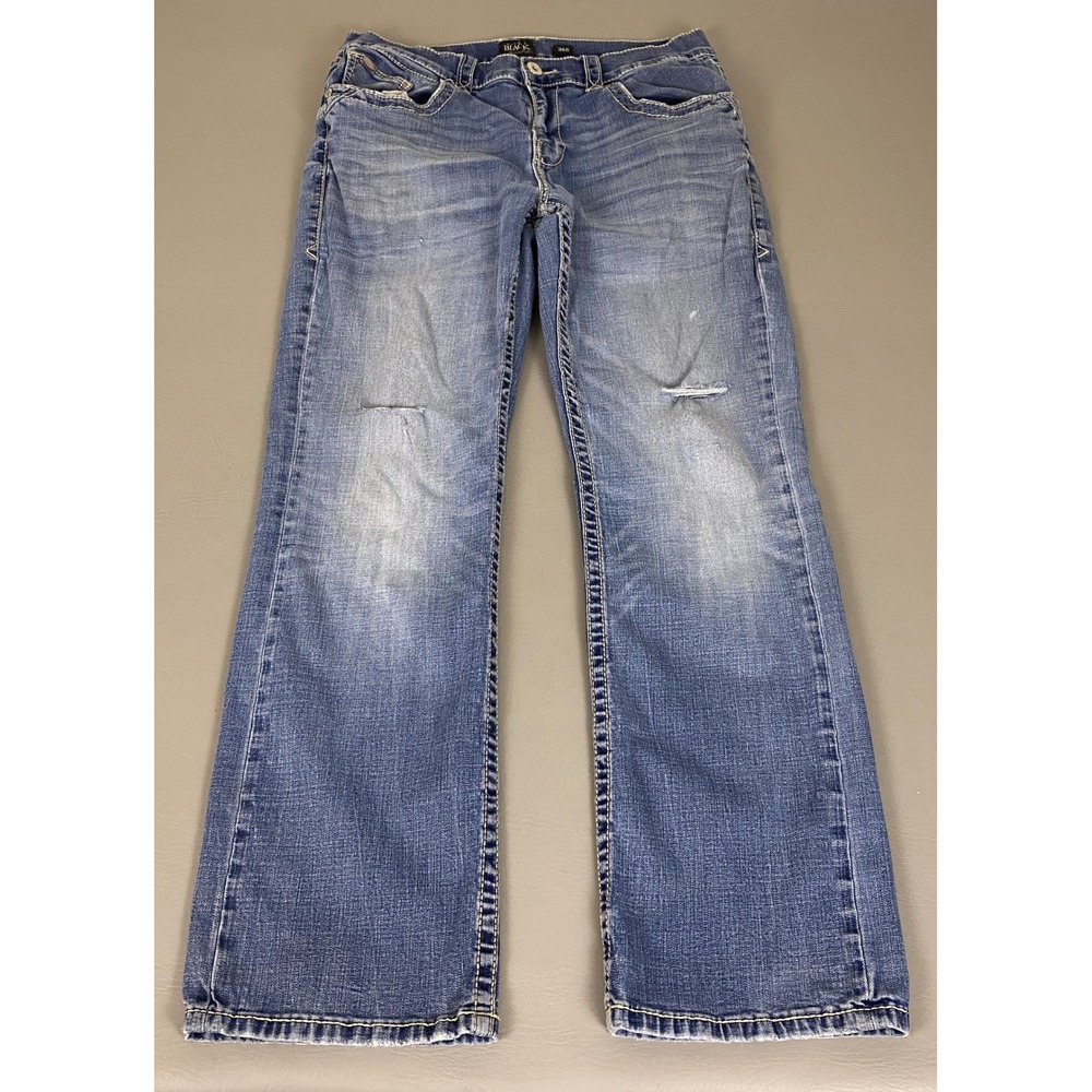Buckle Black Bootleg Jeans Men's 36R Fits 32W* No 9 Blue Distressed Medium Wash